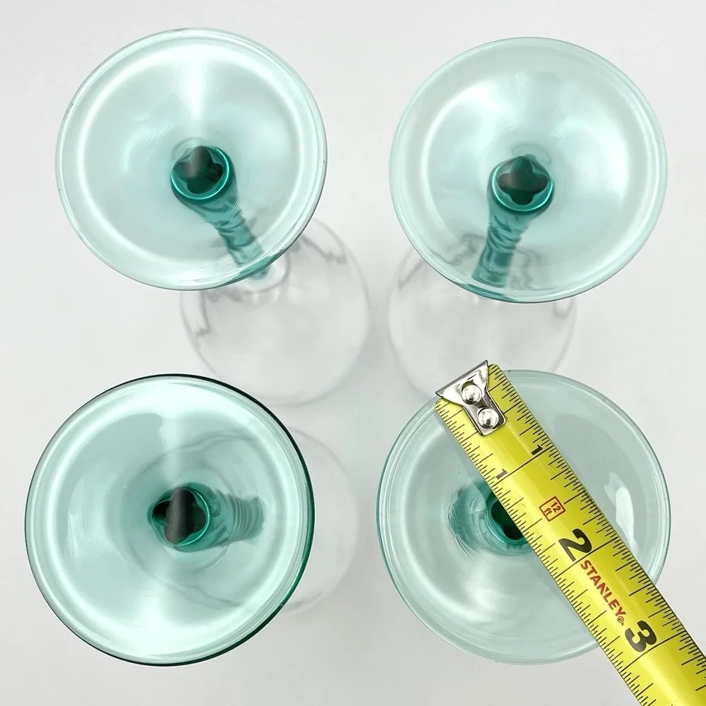 Vintage Cristal D'Arques Angelique Aqua Water Goblets Set of 4 France